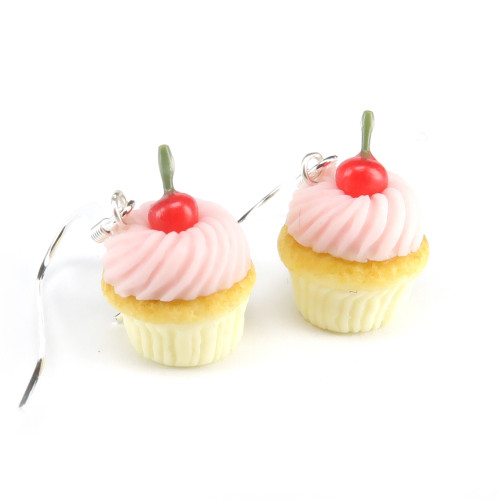 Cupcake örhängen - körsbär bild