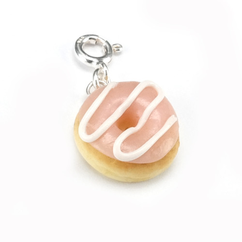 Donut med rosa glasyr - Berlock bild