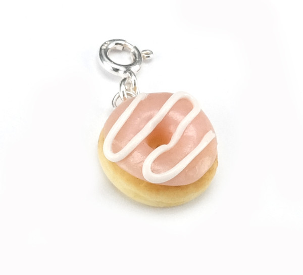 Donut med rosa glasyr - Berlock bild