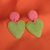 Sour green heart earrings