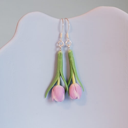 Tulpan örhängen - Ljus lila