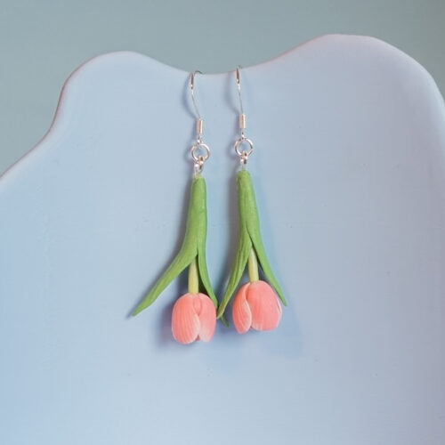 Tulpan örhängen - Ljus rosa