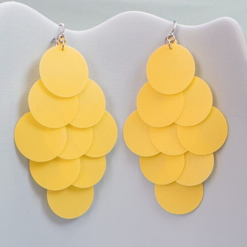 Paljett Örhängen - Matt Butter Yellow