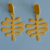 Yellow Retro Leaves - Earrings
