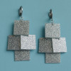 Paljett örhängen - Square silver - Liten