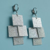 Paljett örhängen - Square silver - Liten - Bild 2
