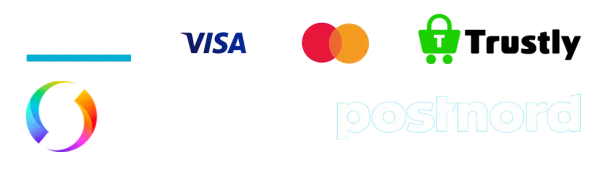 Betalnings- och leveransalternativ: Svea, Visa, Mastercard, Trustly, Swish och PostNord